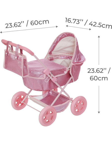 Cuna de Muñeca 2 en 1 Olivia's Little World Rosa Fucsia