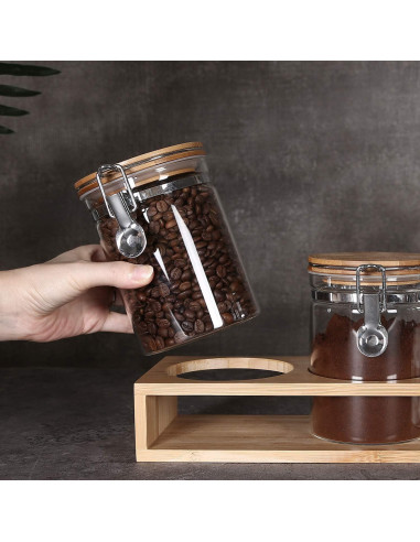 Set 3 Tarros de Vidrio Hermético KKC 800 ml con Cucharas