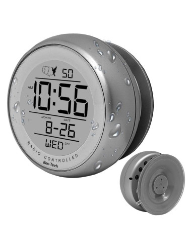 Reloj Atómico Digital Ken-Tech T-4660 Plata Resistente Agua