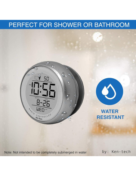 Reloj Atómico Digital Ken-Tech T-4660 Plata Resistente Agua