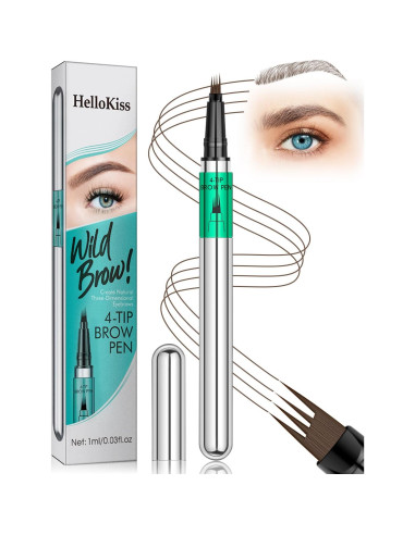 Lápiz de Cejas Microblading Shantou Castaño Medio 4 Puntas