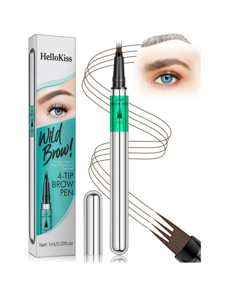 Lápiz de Cejas Microblading Shantou Castaño Medio 4 Puntas