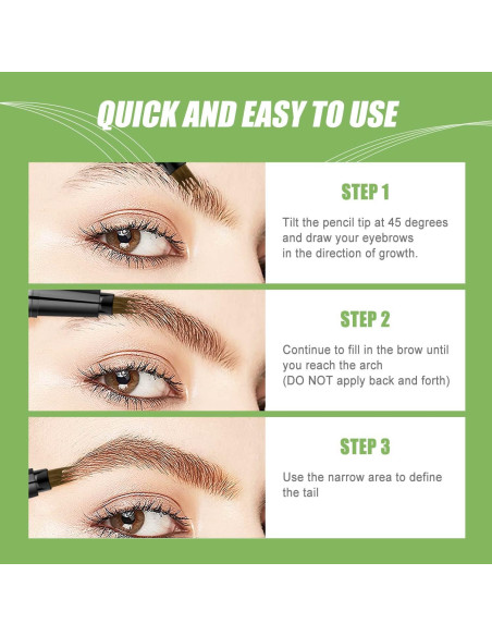 Lápiz de Cejas Microblading Shantou Castaño Medio 4 Puntas