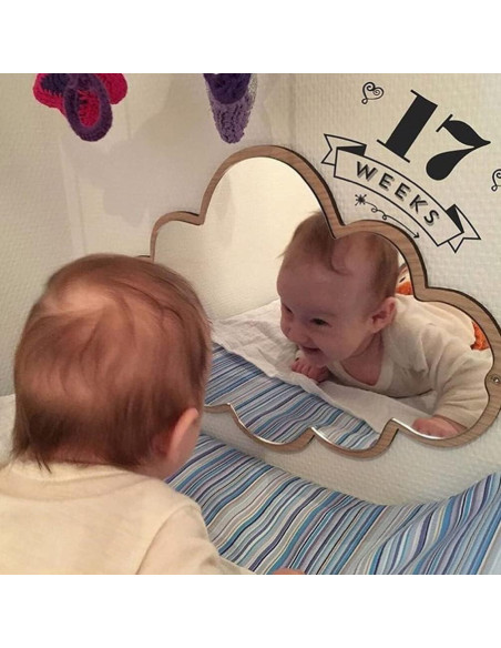 Espejo Nube de Madera FOMIYES 38.1x24.9 cm Antideslizante