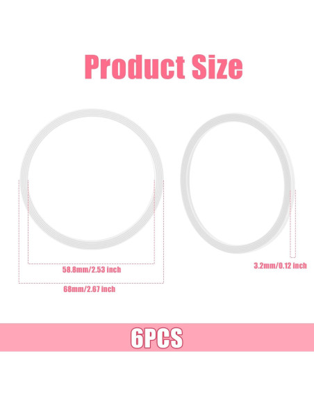 Juntas de Reemplazo Owala FreeSip 6 Piezas Silicona Transparente