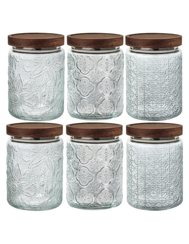 Tarro de Almacenamiento de Vidrio Hermético Yiluokuang 680ml - Juego de 6