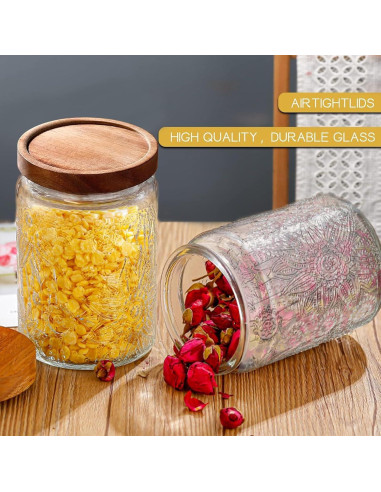 Tarro de Almacenamiento de Vidrio Hermético Yiluokuang 680ml - Juego de 6
