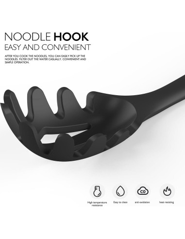 Juego de Utensilios de Cocina de Silicona AVGPD Grande Negro