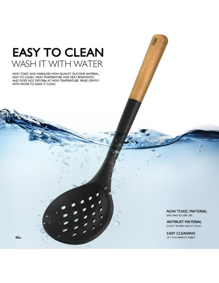 Juego de Utensilios de Cocina de Silicona AVGPD Grande Negro