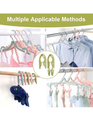 24 Perchas de Viaje CasaVibe Plegables con Clips Antideslizantes
