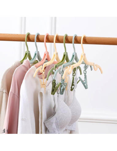 24 Perchas de Viaje CasaVibe Plegables con Clips Antideslizantes