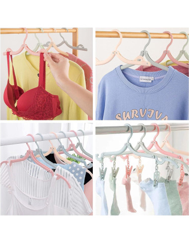 24 Perchas de Viaje CasaVibe Plegables con Clips Antideslizantes