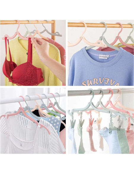 24 Perchas de Viaje CasaVibe Plegables con Clips Antideslizantes