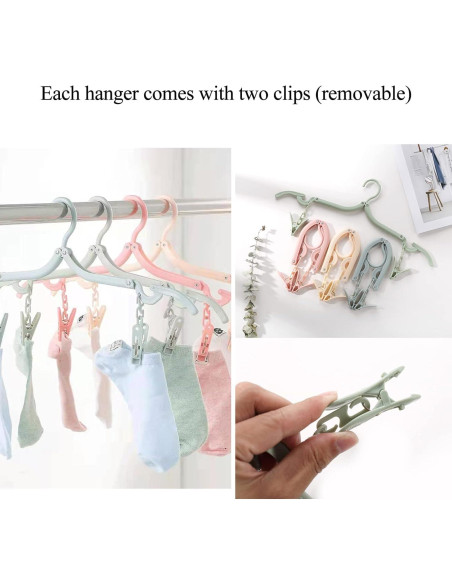 24 Perchas de Viaje CasaVibe Plegables con Clips Antideslizantes