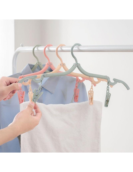 24 Perchas de Viaje CasaVibe Plegables con Clips Antideslizantes
