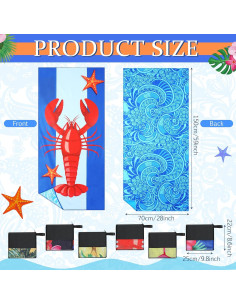 Buryeah 6 Toallas de Playa Microfibra 150x70 cm Secado Rápido 2