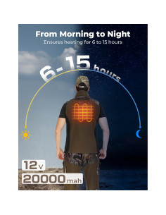 Chaleco Térmico KEMIMOTO Camo para Hombres 12V 20000mAh 2