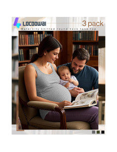 Paquete de 3 Camisetas Sin Mangas Maternidad Algodón Verano 2