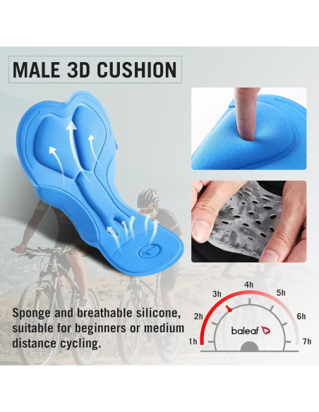 Ropa Interior de Ciclismo Baleaf para Hombre con Almohadilla 3D
