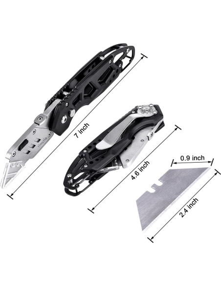 Cuchillo Cortador de Cajas Tingtio Plegable con 13 Cuchillas SK5