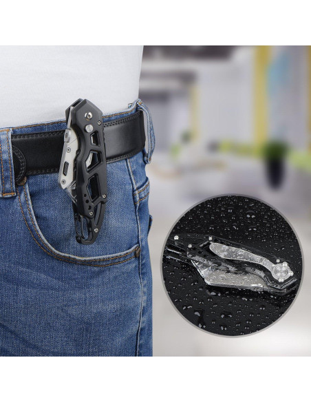 Cuchillo Cortador de Cajas Tingtio Plegable con 13 Cuchillas SK5