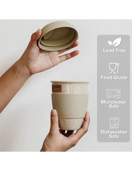 Taza de Cerámica de Viaje Gencywe 396g Reutilizable 15oz