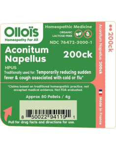 Aconitum Napellus 200CK Ollois Homeopático Orgánico 80 Gránulos 2