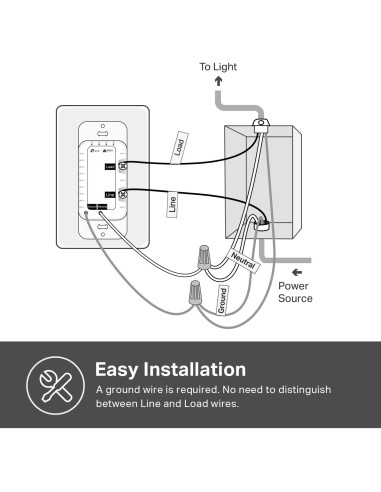 Interruptor Regulador Inteligente Kasa HS220, Negro, Wi-Fi 2.4GHz