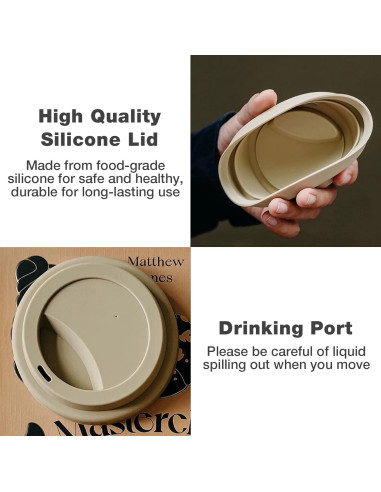 Taza de Cerámica de Viaje Gencywe 396g Reutilizable 15oz