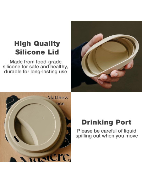 Taza de Cerámica de Viaje Gencywe 396g Reutilizable 15oz