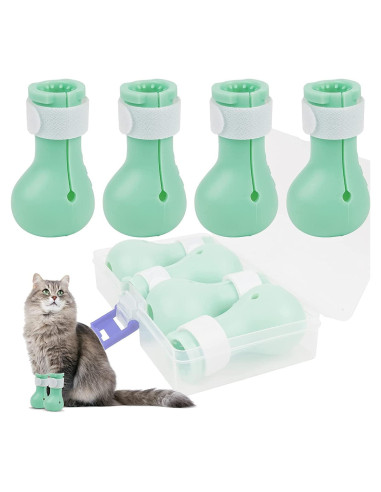 4 Botas Antideslizantes Ajustables para Gatos SAGUD - Silicona