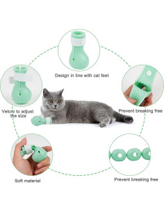 4 Botas Antideslizantes Ajustables para Gatos SAGUD - Silicona 2