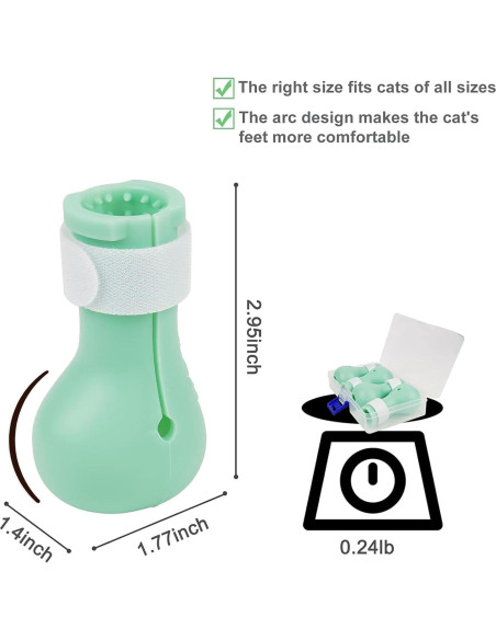 4 Botas Antideslizantes Ajustables para Gatos SAGUD - Silicona