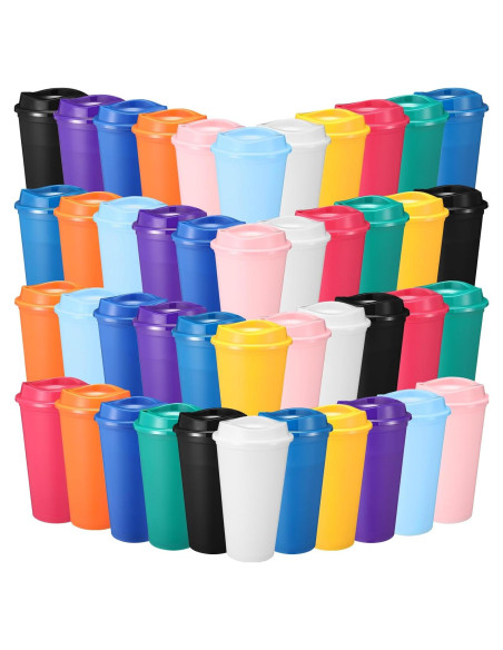 Honeydak 45 Tazas de Café Reutilizables Multicolor 16 oz