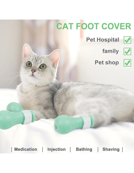 4 Botas Antideslizantes Ajustables para Gatos SAGUD - Silicona