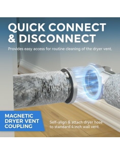 Acoplamiento de Ventilación de Secadora Magnético Jeevony DV90 0.79m 2