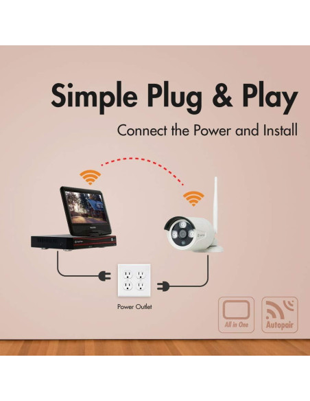 Sistema de Vigilancia Inalámbrico Crystal Vision CVT804A 1080P HD