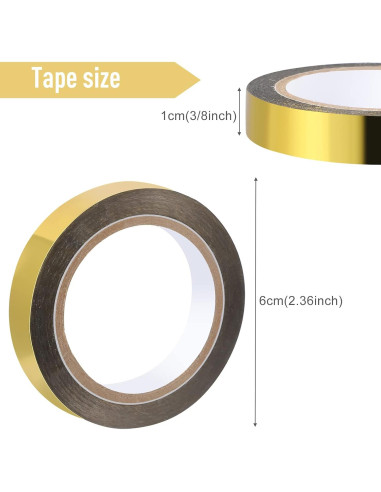 Cinta Metálica Dorada Outus 4 Rollos 0.95 cm x 20.12 m
