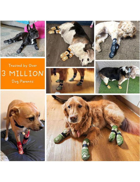 Calcetines Antideslizantes para Perros BEAUTYZOO - L Verde a Cuadros