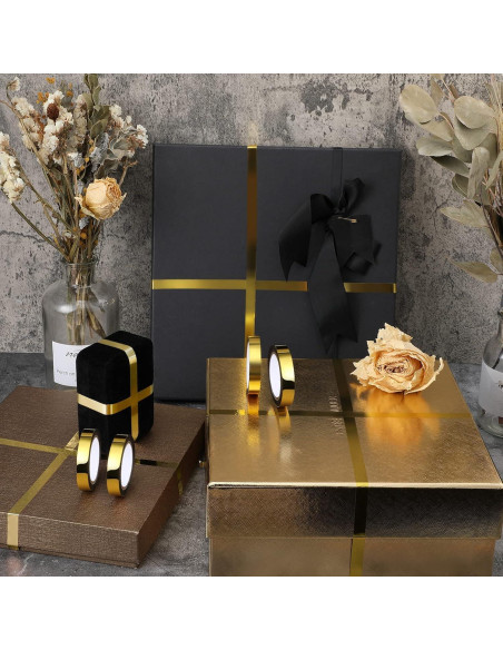 Cinta Metálica Dorada Outus 4 Rollos 0.95 cm x 20.12 m