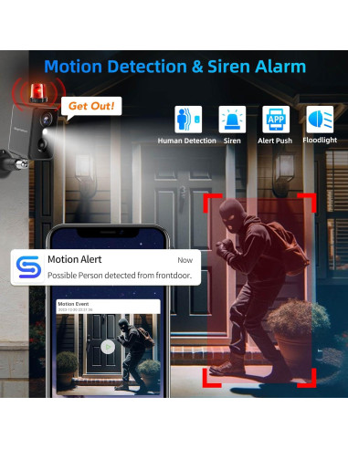Cámaras de Seguridad Septekon 2K Inalámbricas para Exterior 4 Unidades