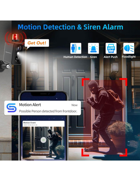 Cámaras de Seguridad Septekon 2K Inalámbricas para Exterior 4 Unidades
