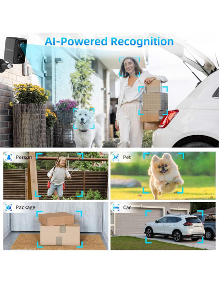 Cámaras de Seguridad Septekon 2K Inalámbricas para Exterior 4 Unidades