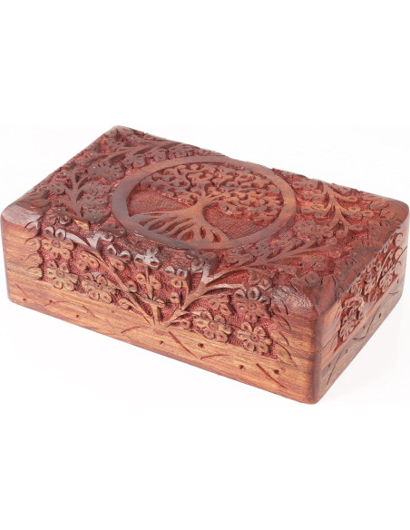 Caja de Joyería de Madera Sheesham ARTISENIA 20x12 cm