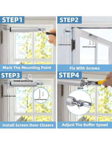 Cierrapuertas Neumático Dluno Plateado Ajustable 25-50 KG