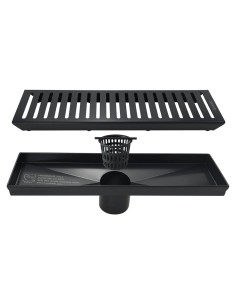 Desagüe Lineal Neodrain 12" Negro Mate con Rejilla Removible