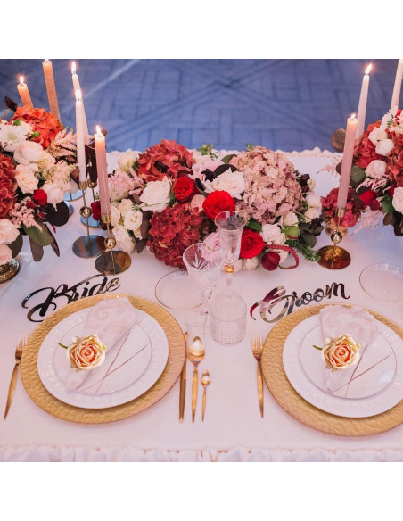 Juego de 8 Anillos de Servilleta de Rosa Hechos a Mano