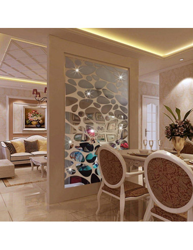 Calcomanías de Espejo TTSAM 72 Piezas Decoración Plata