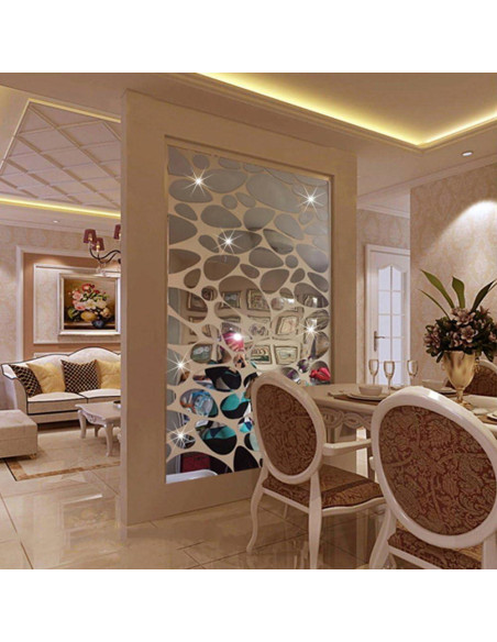 Calcomanías de Espejo TTSAM 72 Piezas Decoración Plata