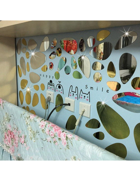 Calcomanías de Espejo TTSAM 72 Piezas Decoración Plata